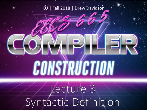 Lecture 3 Syntactic Definition