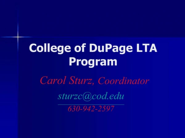 College of DuPage LTA Program