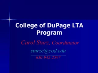 College of DuPage LTA Program - slide 1