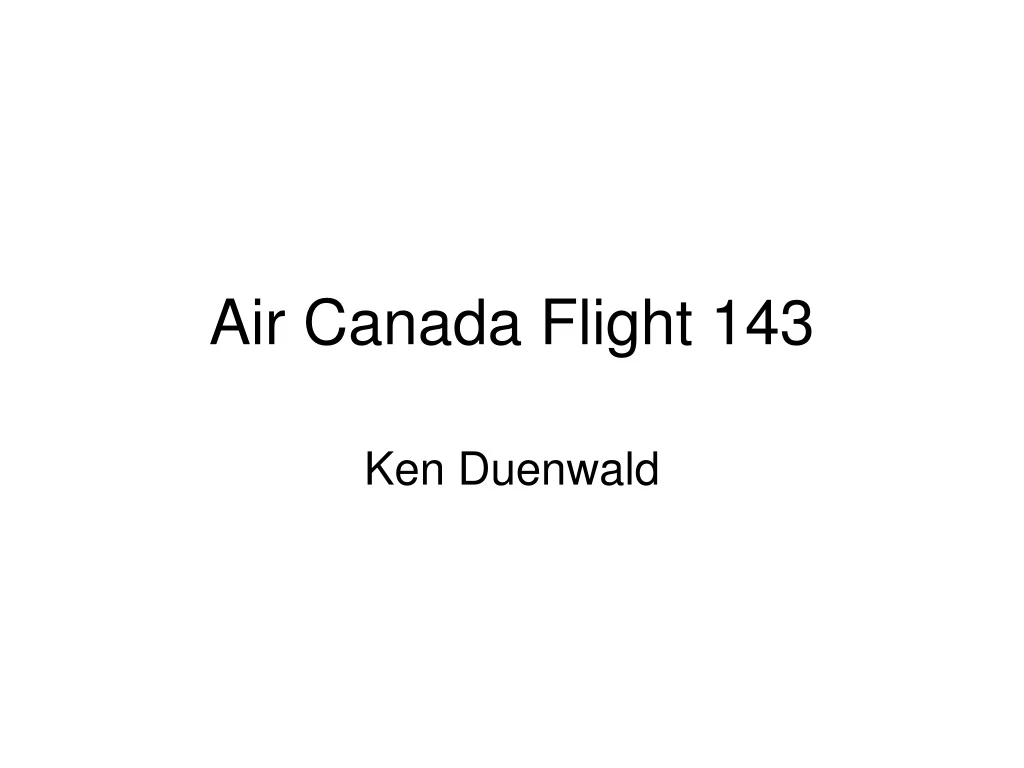 air canada flight 143