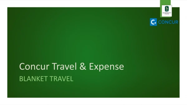 Concur Travel &amp; Expense