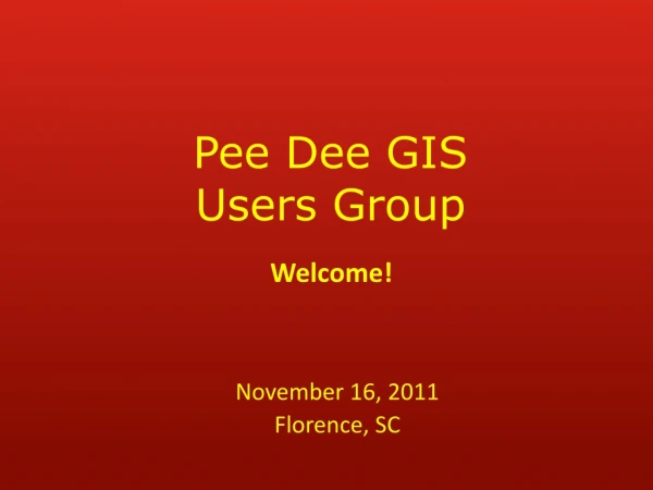 Pee Dee GIS Users Group
