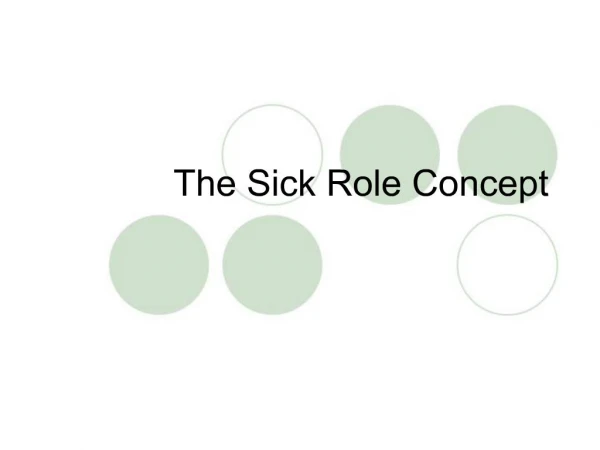 The Sick Role Concept
