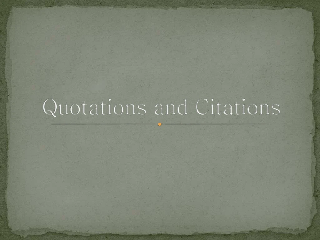 quotations and citations