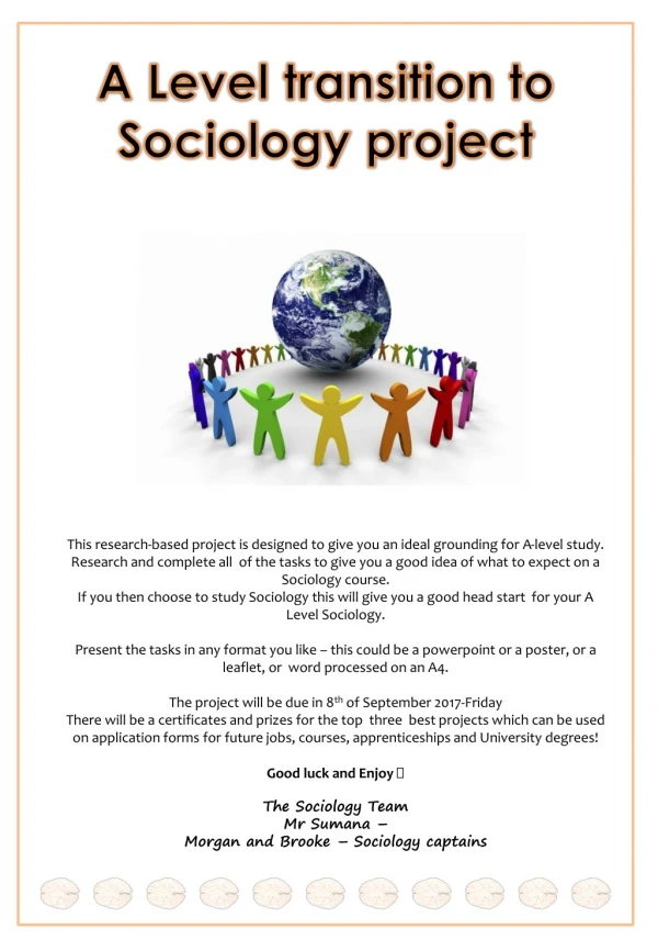 A Level transition to Sociology project