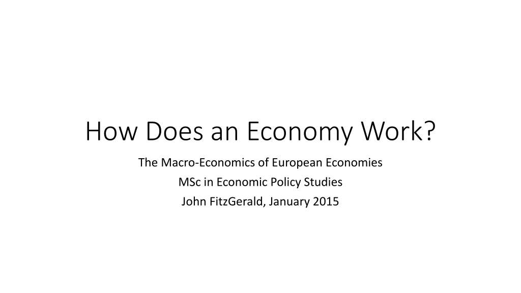 how does an economy work