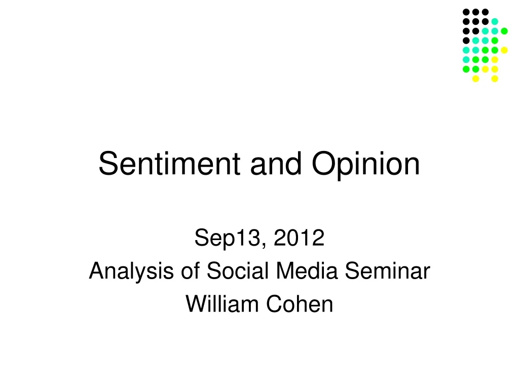 sentiment and opinion