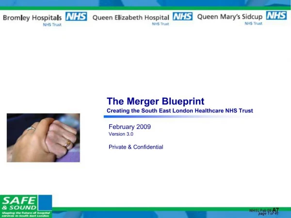 The Merger Blueprint Creating the South East London Healthcare NHS Trust