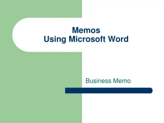Memos Using Microsoft Word - slide 1