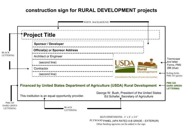 Construction sign for RURAL DEVELOPMENT projects