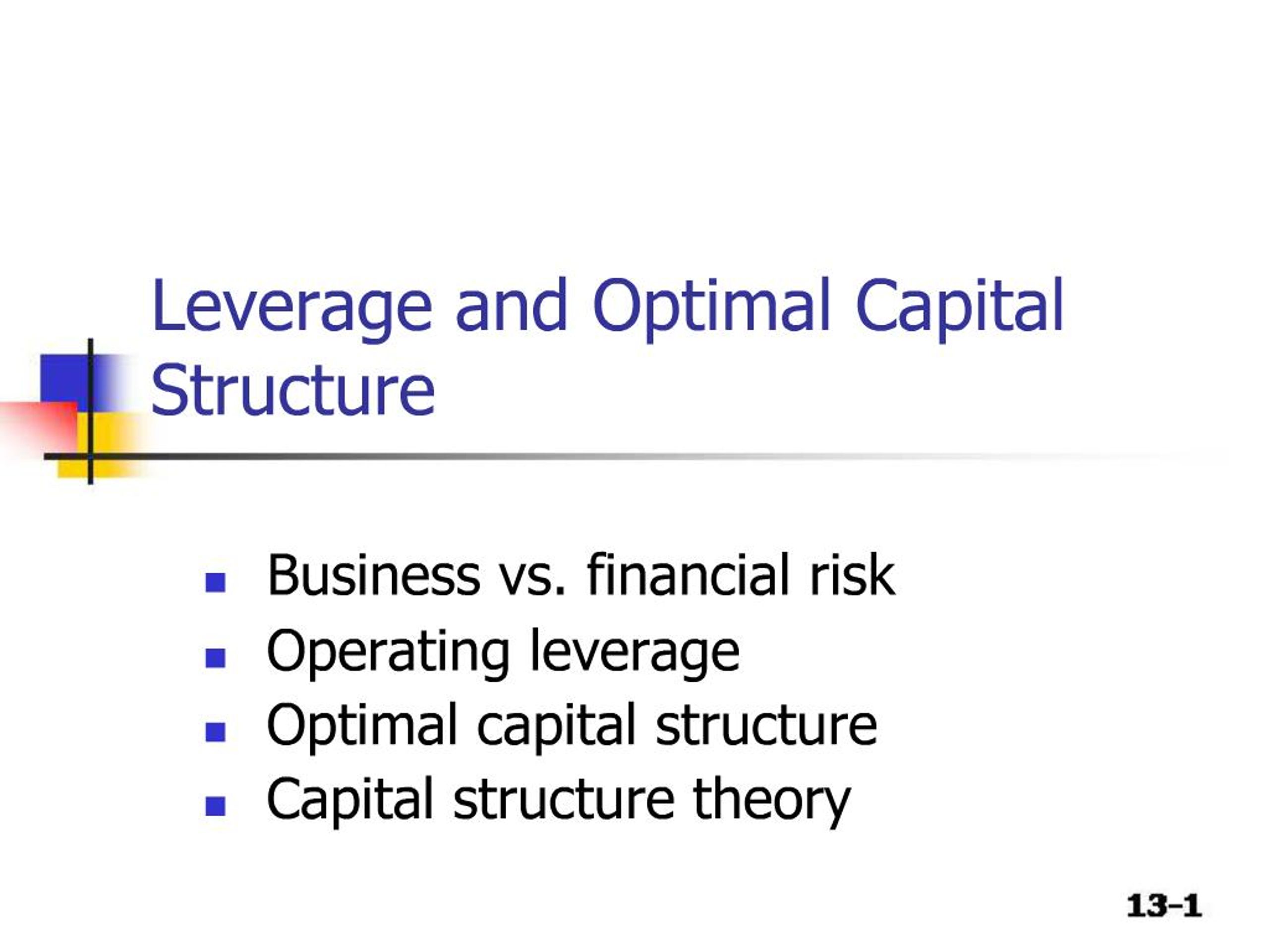 PPT - Leverage and Optimal Capital Structure PowerPoint Presentation ...