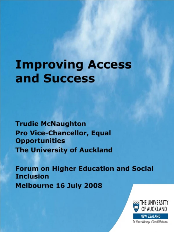 Improving Access and Success