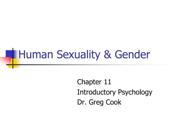 Human Sexuality Gender