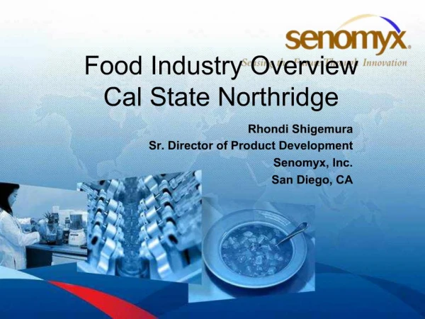 Food Industry Overview Cal State Northridge