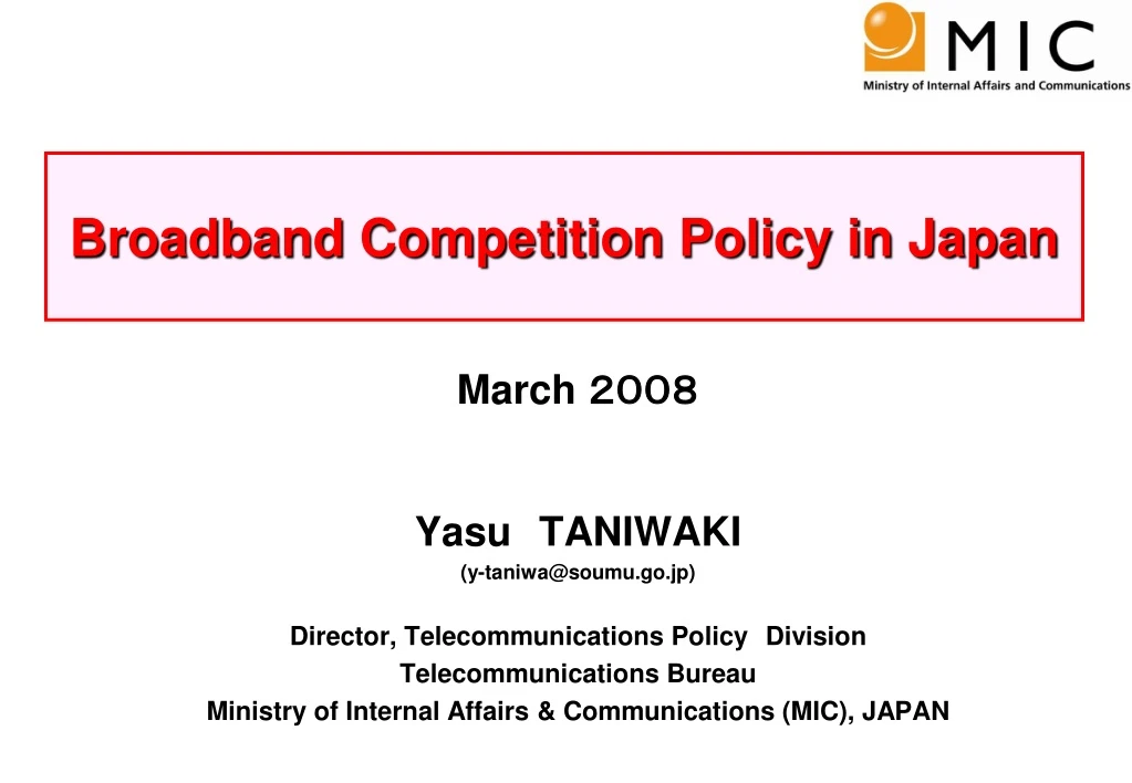 broadband competition policy in japan