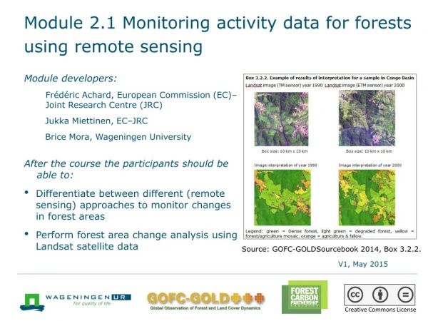 Module 2.1 Monitoring activity data for forests using remote sensing