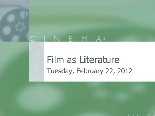 Film as Literature