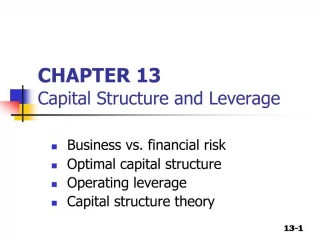CHAPTER 13 Capital Structure and Leverage - slide 1