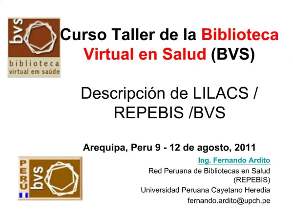 Curso Taller de la Biblioteca Virtual en Salud BVS Descripci n de LILACS