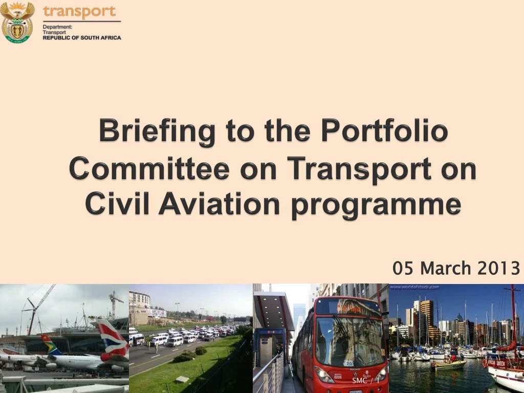 briefing to the portfolio committee on transport on civil aviation programme