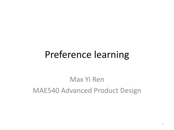Preference learning