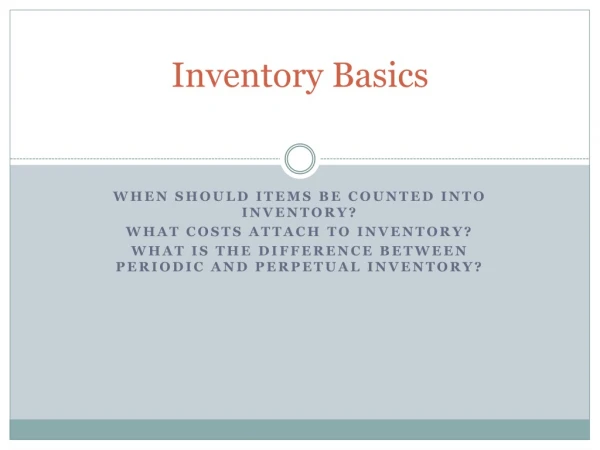 Inventory Basics