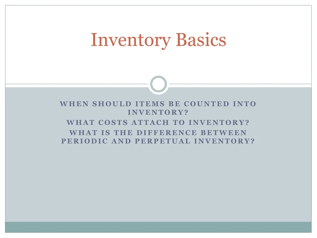 inventory basics
