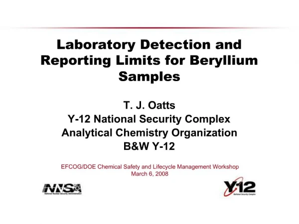 Laboratory Detection and Reporting Limits for Beryllium Samples