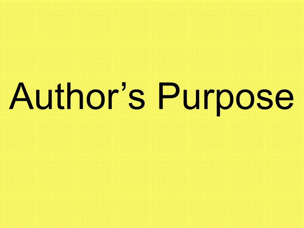 author s purpose