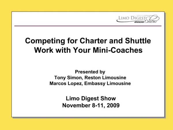 Competing for Charter and Shuttle Work with Your Mini-Coaches