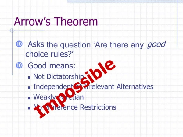 Arrow s Theorem