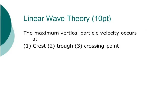 Linear Wave Theory 10pt