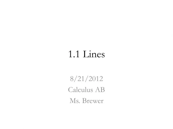 1.1 Lines
