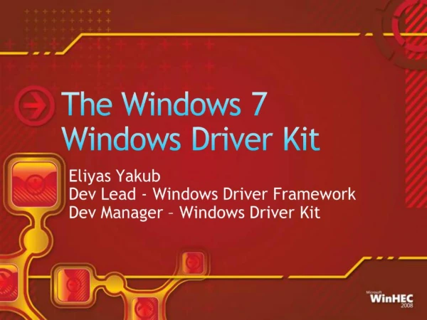 The Windows 7 Windows Driver Kit