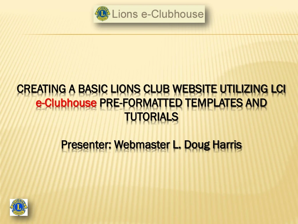 creating a basic lions club website utilizing