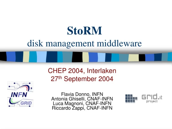 StoRM disk management middleware