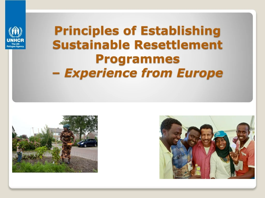 principles of establishing sustainable r esettlement programmes experience from europe