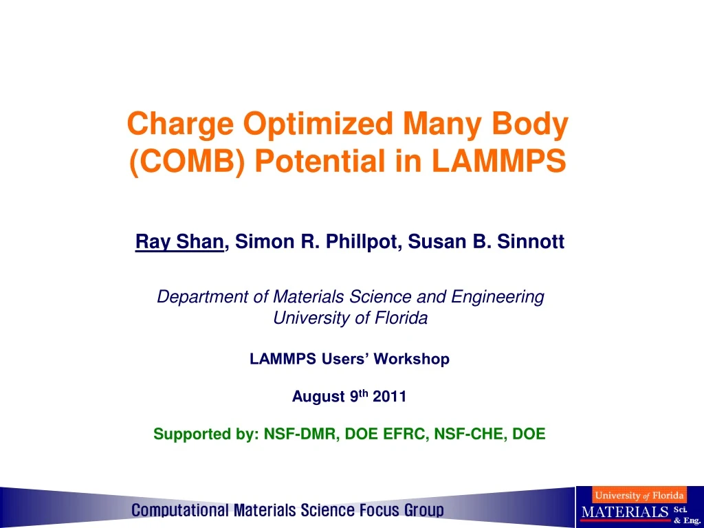 charge optimized many body comb potential in lammps