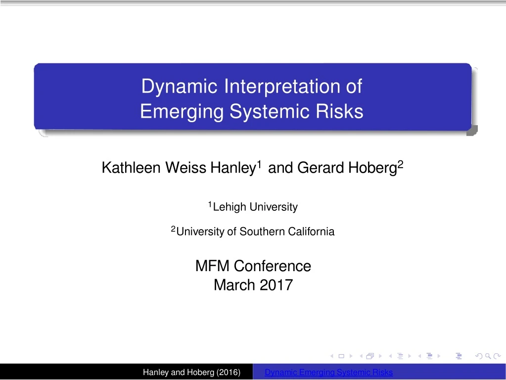 dynamic inte r pretation of emerging systemic