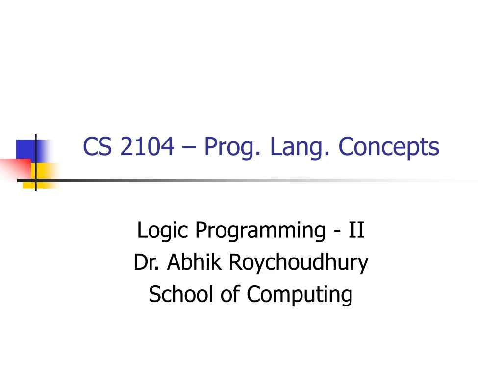 cs 2104 prog lang concepts