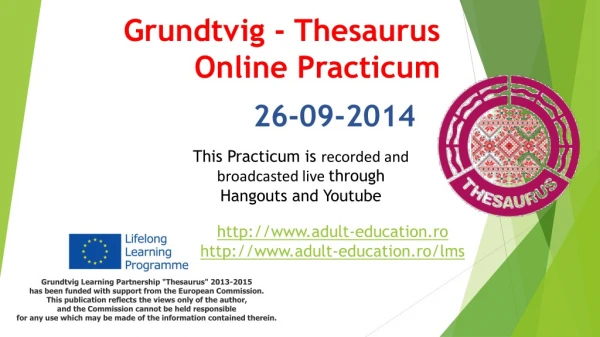 Grundtvig - Thesaurus Online Practicum