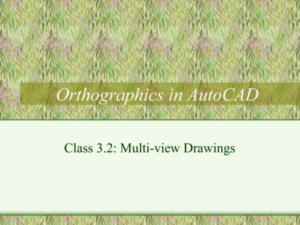 Orthographics in AutoCAD