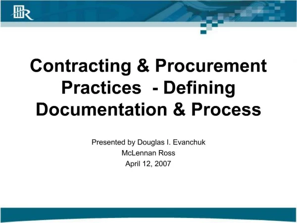 Contracting Procurement Practices - Defining Documentation Process