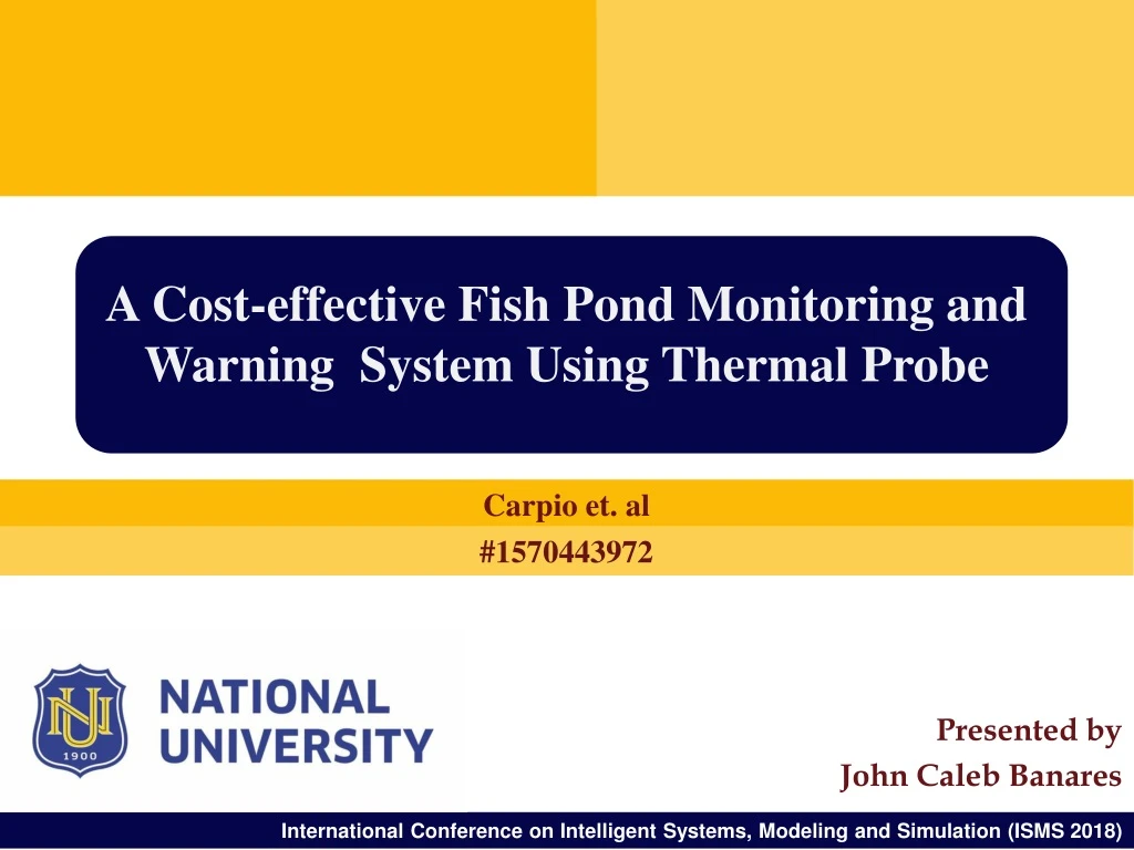 a cost effective fish pond monitoring and warning