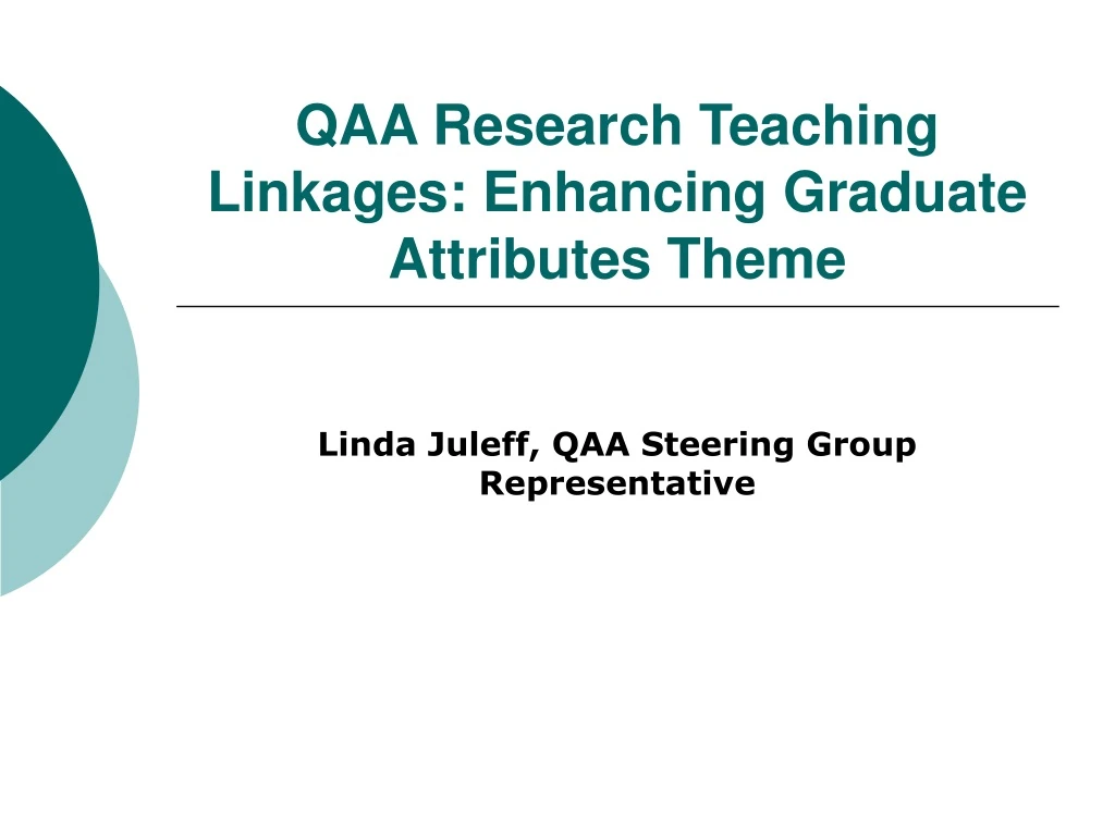 qaa research teaching linkages enhancing graduate attributes theme