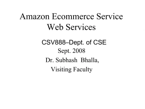 Amazon Ecommerce Service Web Services