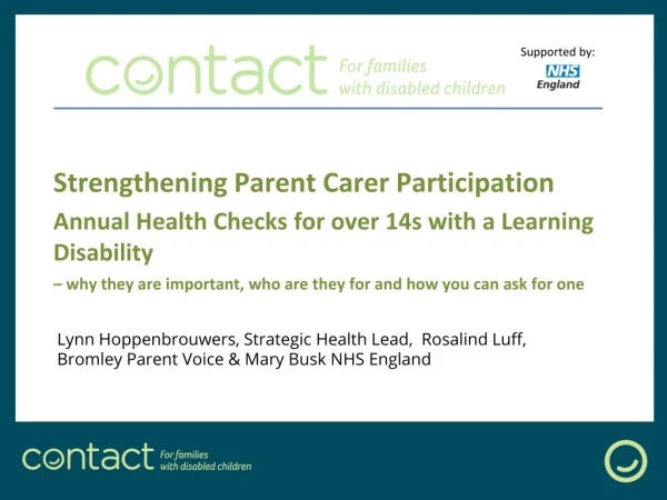 Strengthening Parent Carer Participation