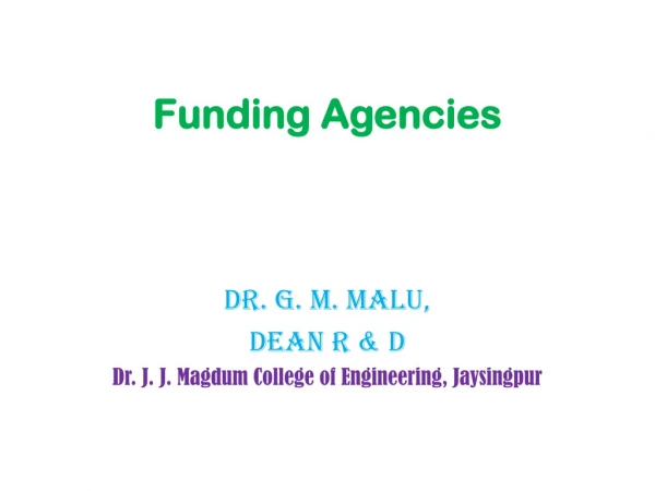 Funding Agencies