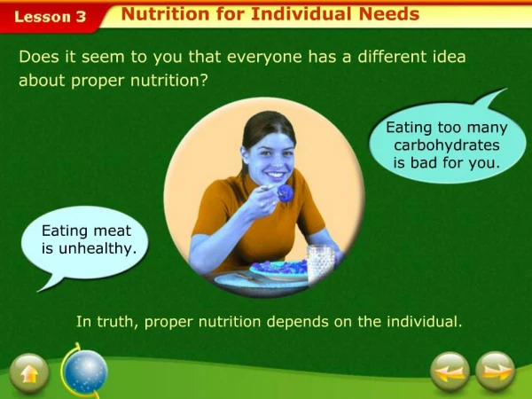 Nutrition for Individual Needs
