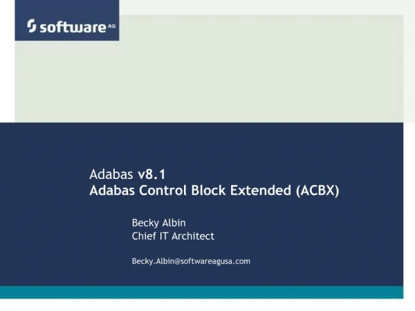 Adabas v8.1 Adabas Control Block Extended ACBX